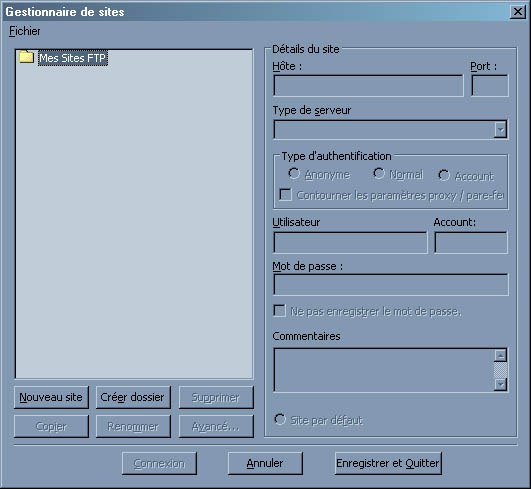 Gestionnaire de sites